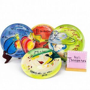 Nanette Vacher Ambiance Coll LADIES WITH ATTITUDE Dessert Salad Plates Set of 4